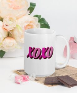 Pink Xoxo Valentine's Day Coffee Mug, Valentine Mug, Valentines Day Gift, Valentine Gift For Her