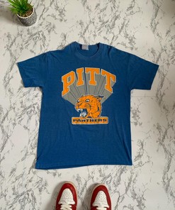 Pitt Panthers Vintage Style Tshirt Single Stitch Sweatshirt Full Size Gifts For NCAA