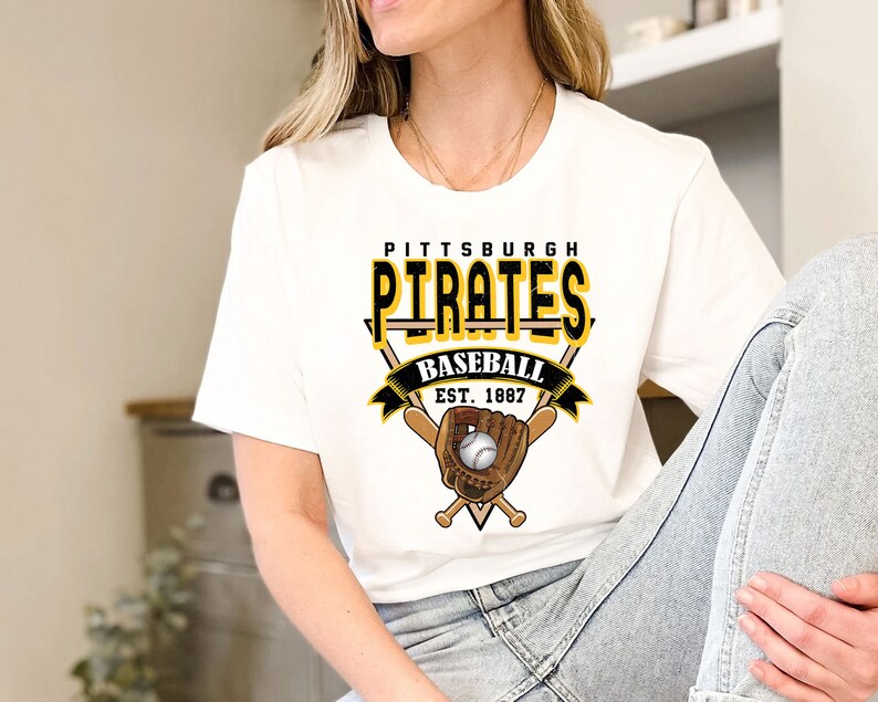 Pittsburgh Baseball Crewneck Sweatshirt, Vintage Pittsburgh Baseball Shirt, Pittsburgh MLB Shirt, Baseball Fan Gifts, Pittsburgh Fan Shirt - Image 4