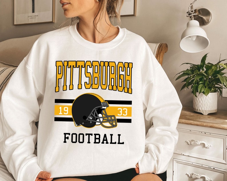 Pittsburgh Football Sweatshirt, Vintage Retro Pittsburgh Football Crewneck Sweatshirt, American Football Fan, NFL Shirt - Image 3