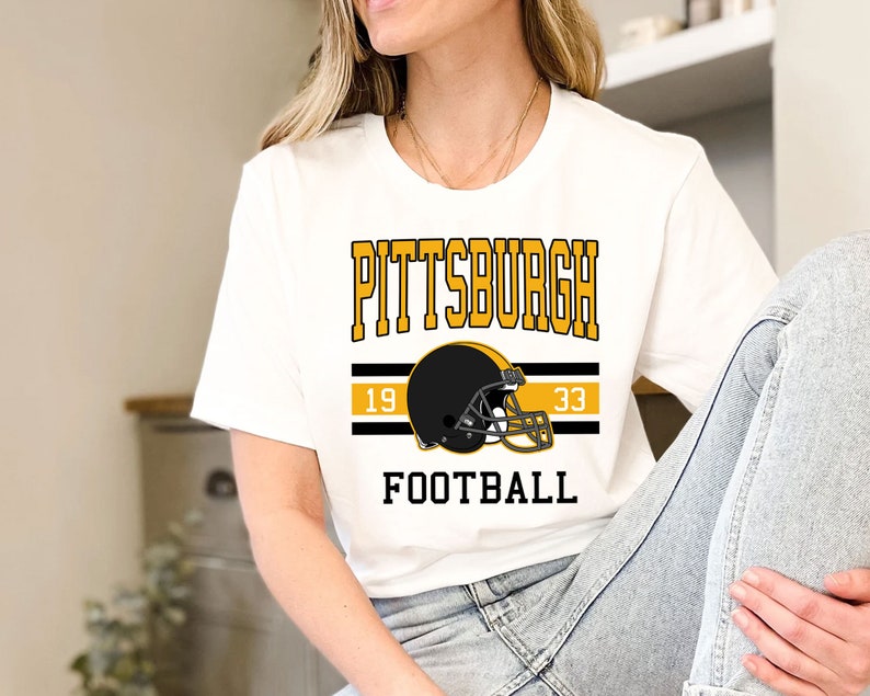 Pittsburgh Football Sweatshirt, Vintage Retro Pittsburgh Football Crewneck Sweatshirt, American Football Fan, NFL Shirt - Image 4