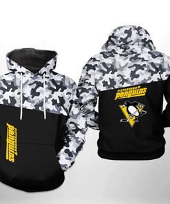 Pittsburgh Penguins Nhl Camo Veteran 3D All Over Print Zip Up Hoodie Option