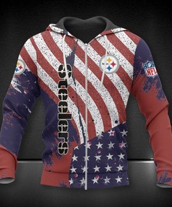 Pittsburgh Steelers American Flag 3D Hoodie Zip Hoodie, Nfl 3D All Over Print Hoodie Zip Hoodie