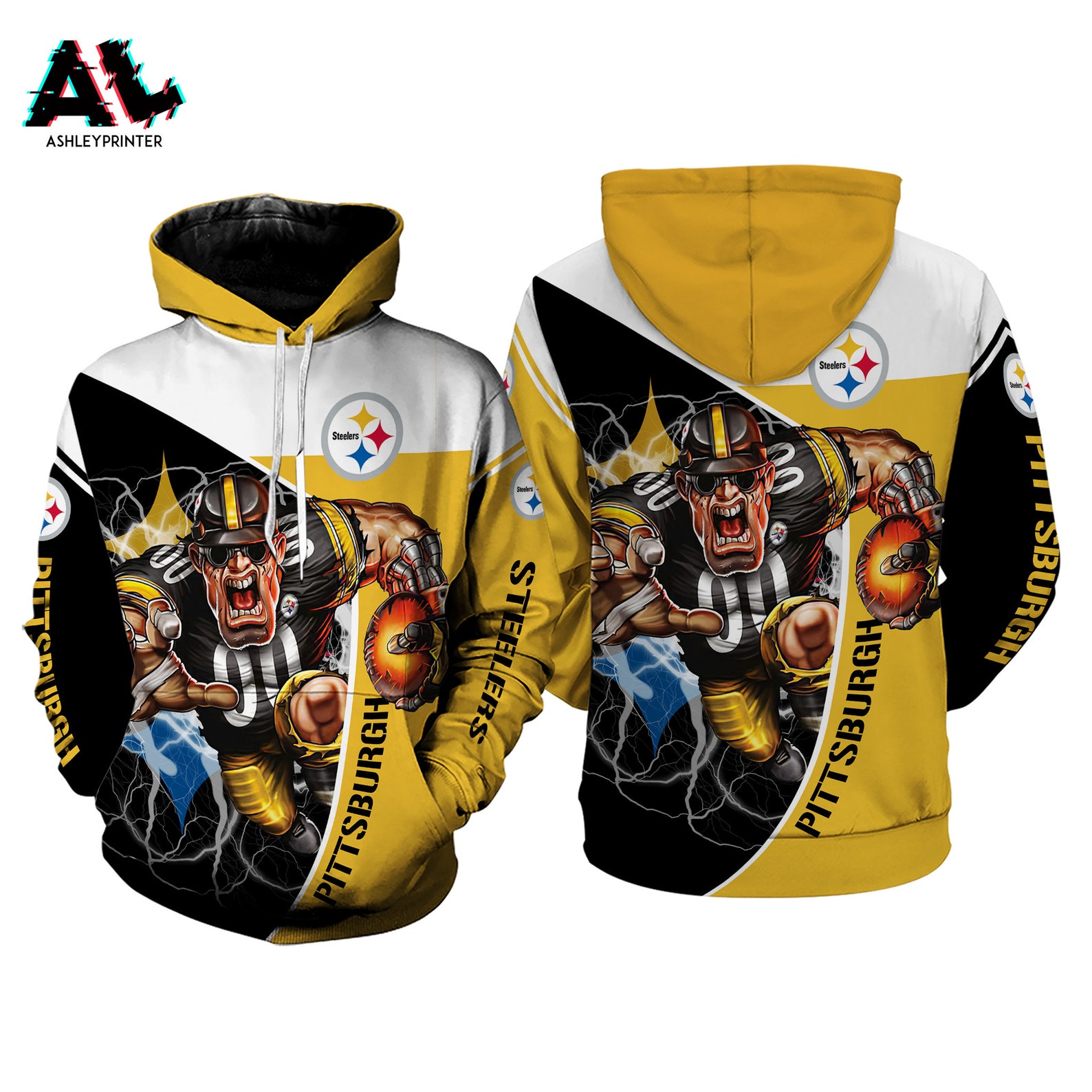 Pittsburgh Steelers American Football Athletic Nfl 3D All Over Print Zip Up Hoodie Option