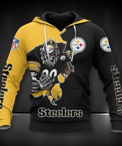 Pittsburgh Steelers Black Golden 3D Hoodie Zip Hoodie, Nfl 3D All Over Print Hoodie Zip Hoodie