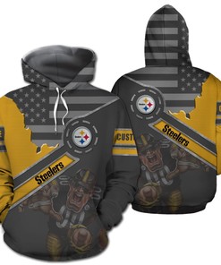 Pittsburgh Steelers Custom Name 3D Hoodie Zip Hoodie, Nfl 3D All Over Print Hoodie Zip Hoodie