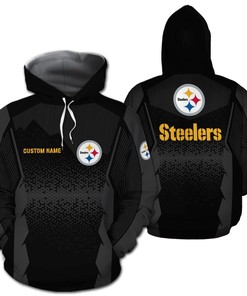 Pittsburgh Steelers Football Team Logo Custom Name 3D Hoodie Zip Hoodie, Nfl 3D All Over Print Hoodie Zip Hoodie