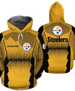 Pittsburgh Steelers Logo Custom Personalized With Name 3D Hoodie Zip Hoodie, Nfl 3D All Over Print Hoodie Zip Hoodie