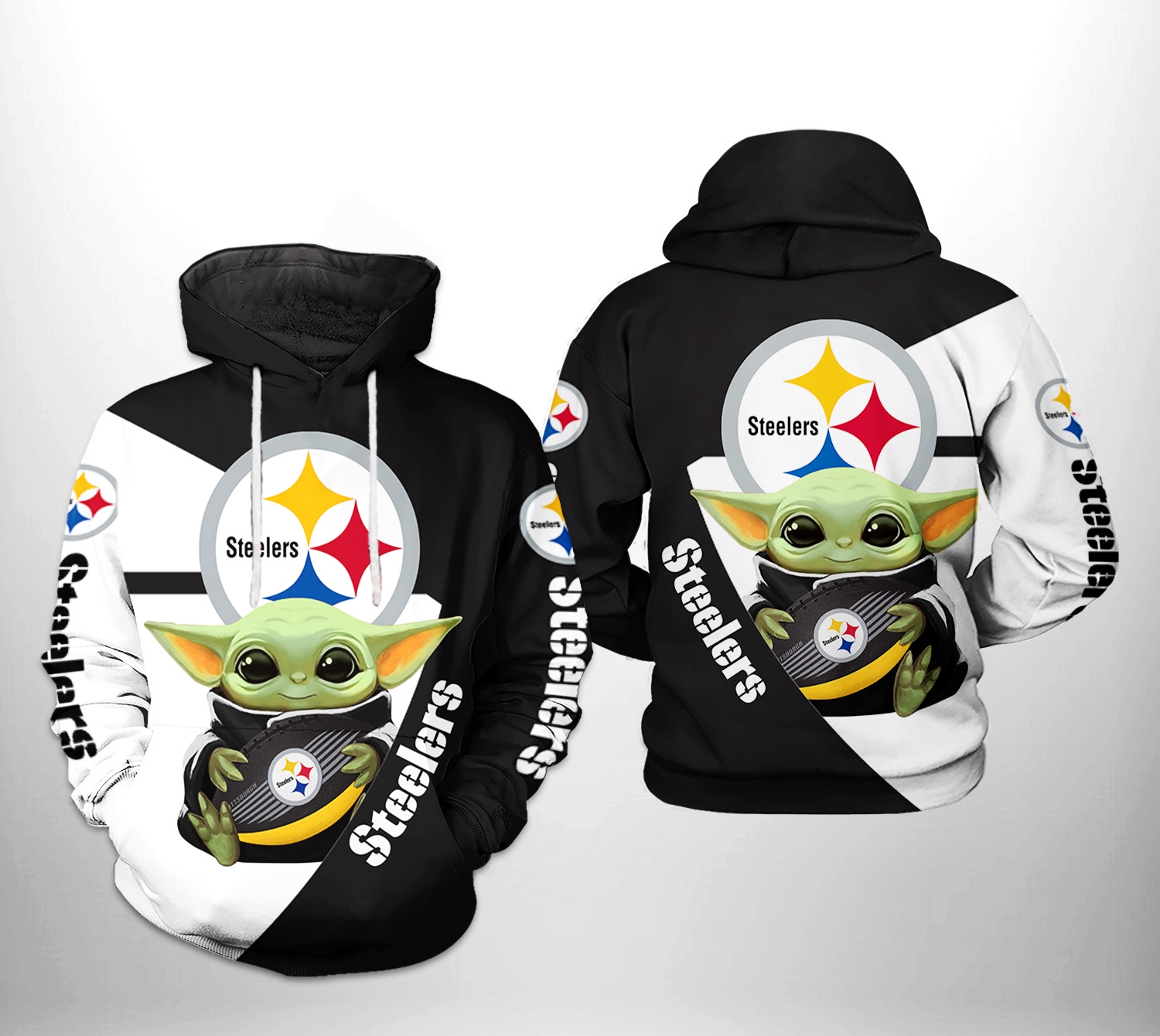 Pittsburgh Steelers Nfl Baby Yoda Team 3D All Over Print Zip Up Hoodie Option