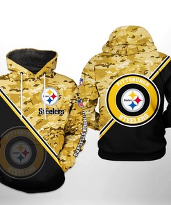 Pittsburgh Steelers Nfl Camo Team 3D All Over Print Zip Up Hoodie Option