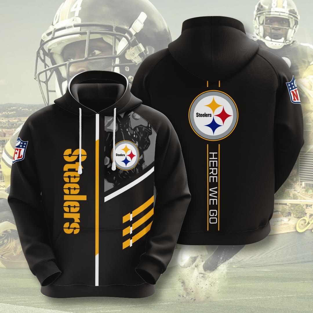 Pittsburgh Steelers Nfl Here We Go 3D All Over Print Zip Up Hoodie Option