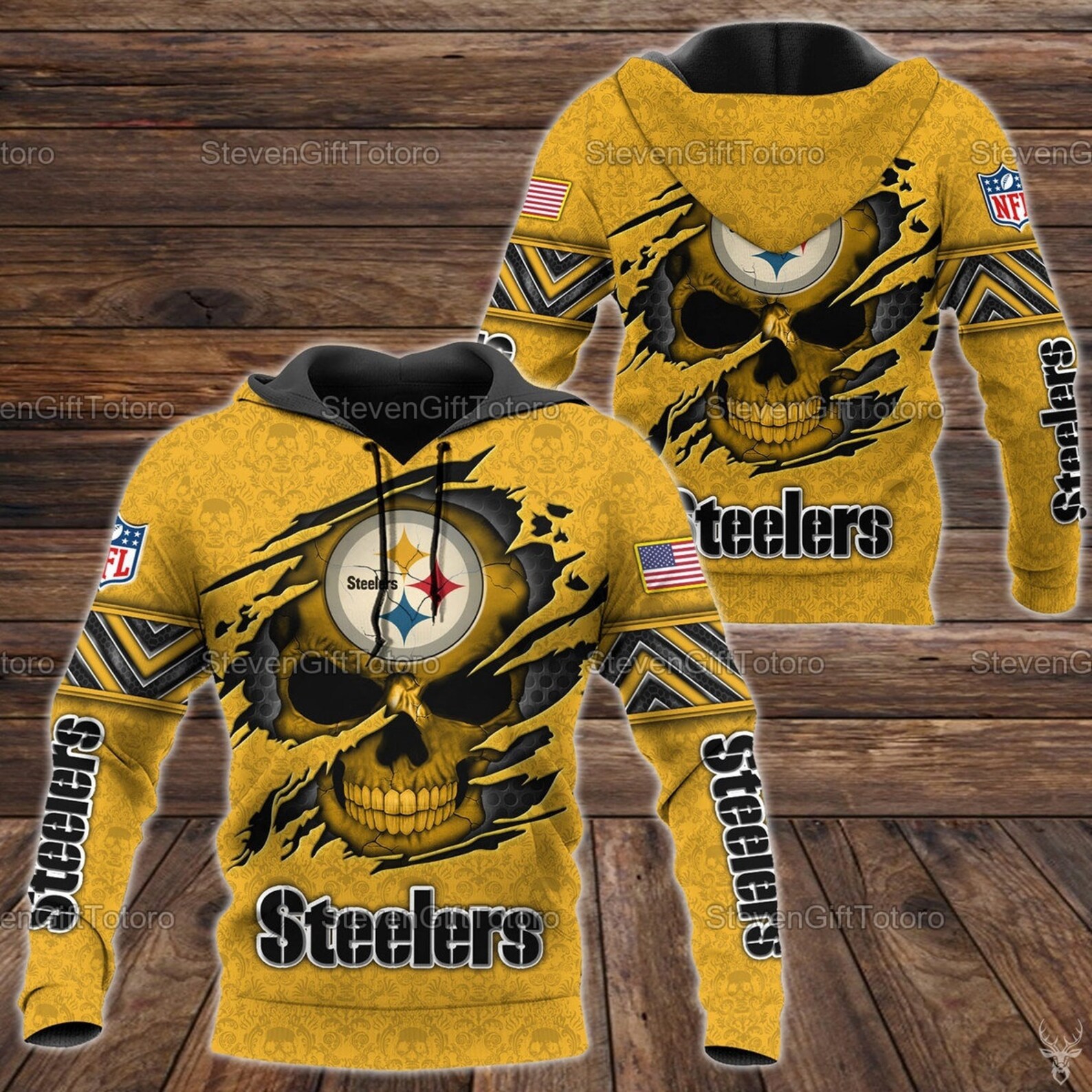 Pittsburgh Steelers Nfl Hoodie 3D Printed Pull Over Hoodie, Zip Up Hoodie
