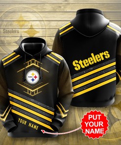 Pittsburgh Steelers Nfl Logo 3D Hoodie Personalized Custom Name 3D Hoodie 3D Printed Pull Over Hoodie, Zip Up Hoodie