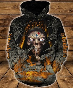 Pittsburgh Steelers Nfl Skull 3D Hoodie 3D Printed Pull Over Hoodie, Zip Up Hoodie