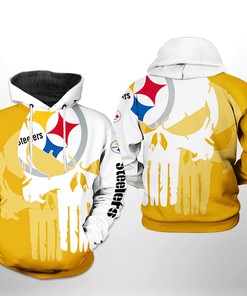 Pittsburgh Steelers Nfl Team Skull 3D All Over Print Zip Up Hoodie Option