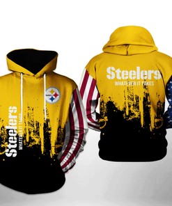 Pittsburgh Steelers Nfl Team Us 3D All Over Print Zip Up Hoodie Option