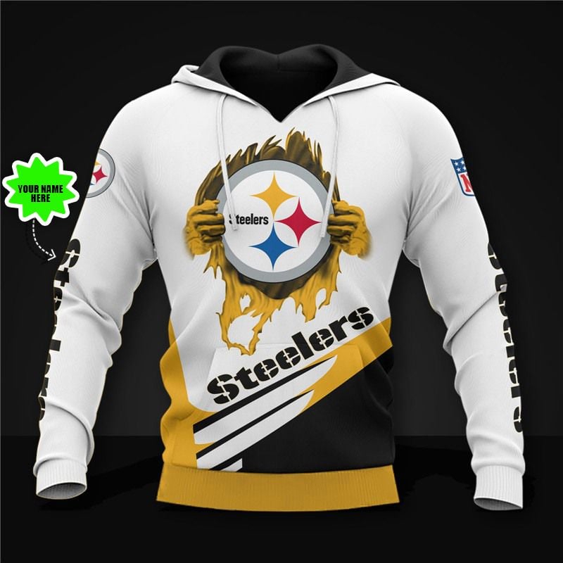 Pittsburgh Steelers Personalized 3D Hoodie Zip Hoodie, Nfl 3D All Over Print Hoodie Zip Hoodie