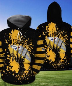 Pittsburgh Steelers Skull Hand 3D Hoodie Zip Hoodie, Nfl 3D All Over Print Hoodie Zip Hoodie