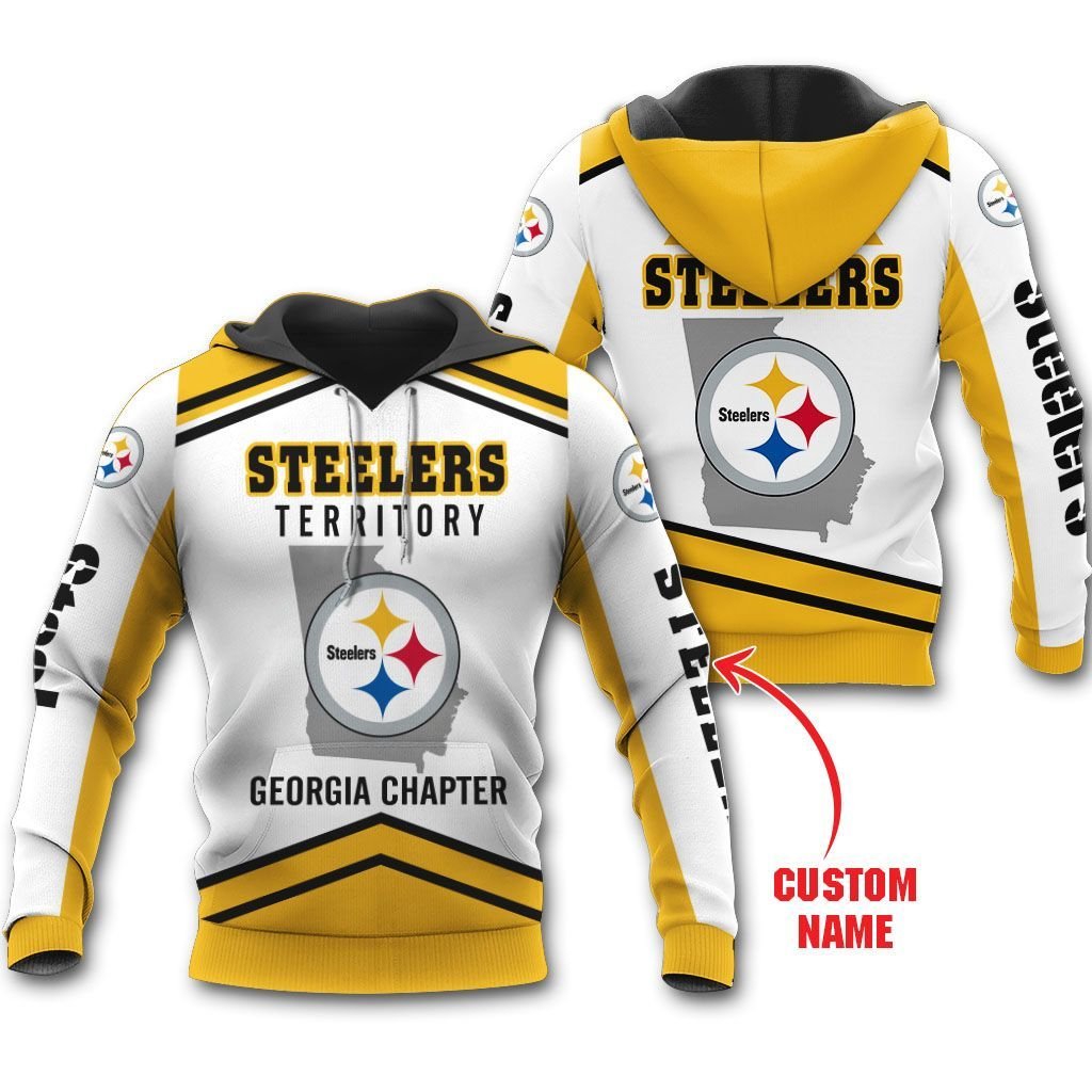 Pittsburgh Steelers Territory Georgia Personalized 3D Hoodie Zip Hoodie, Nfl 3D All Over Print Hoodie Zip Hoodie