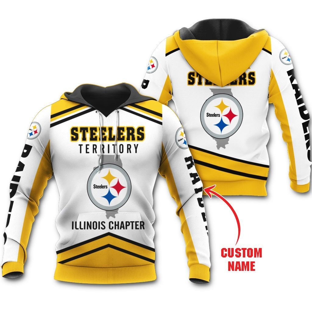 Pittsburgh Steelers Territory Illinois Personalized 3D Hoodie Zip Hoodie, Nfl 3D All Over Print Hoodie Zip Hoodie
