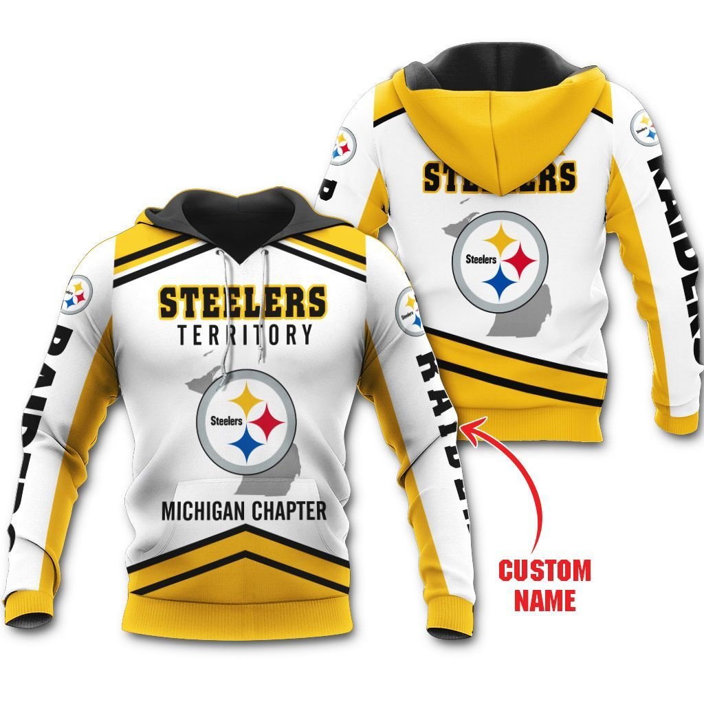 Pittsburgh Steelers Territory Michigan Personalized 3D Hoodie Zip Hoodie, Nfl 3D All Over Print Hoodie Zip Hoodie