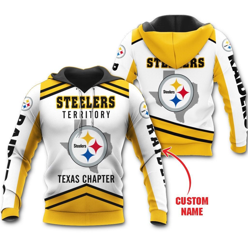 Pittsburgh Steelers Territory Texas Chapter Personalized 3D Hoodie Zip Hoodie, Nfl 3D All Over Print Hoodie Zip Hoodie
