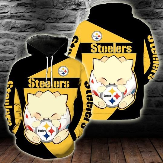 Pittsburgh Steelers Togepi Pokemon 3D Hoodie Zip Hoodie, Nfl 3D All Over Print Hoodie Zip Hoodie