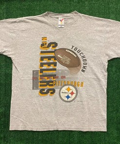 Pittsburgh Steelers Vintage Style 1990s NFL Tshirt Pullover Hoodie Crewneck Sweatshirt Reprinted Full Color Full Size Gifts For NFL Fans