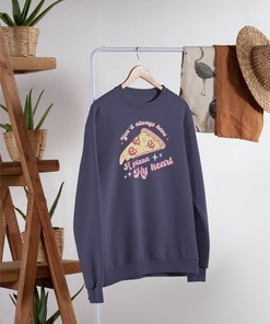 Pizza My Heart Unisex Sweatshirt Valentines Day Gift For Boyfriend Girlfriend Love Best Friend Funny Retro Couples Engagement Gift