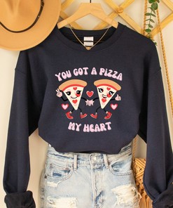 Pizza Retro Valentine's Unisex Crewneck Sweatshirt, Galentines Sweatshirt, Valentines Retro Sweatshirt, Retro Crewneck, You Got A Pizza