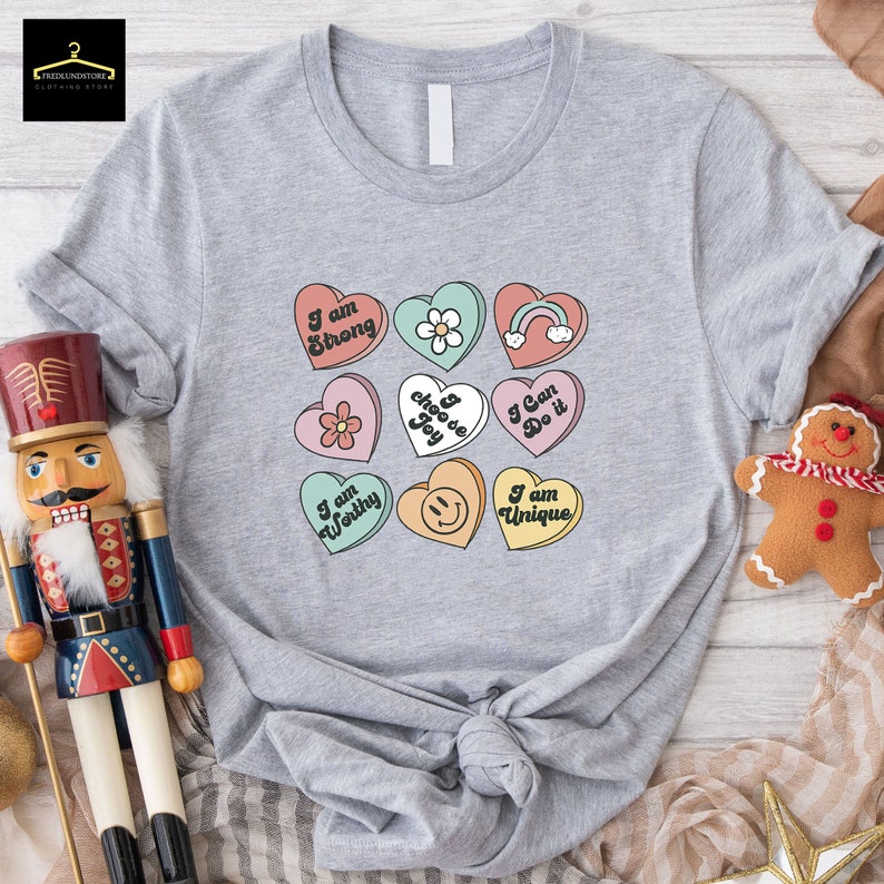 Positive Affirmations Sweatshirt, Teacher Valentine Sweatshirt, Women's Valentines Day Sweatshirt, Retro Heart Sweatshirt - Image 3