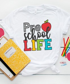 Preschool Life Shirts, Teach Love Inspire Shirt, Back To School Shirt, First Grade Teacher Shirts, Teacher Appreciation Shirt, Kids, First Day