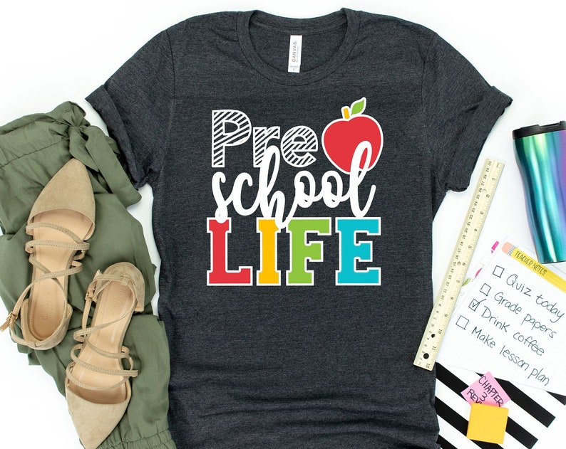Preschool Life Shirts, Teach Love Inspire Shirt, Back To School Shirt, First Grade Teacher Shirts, Teacher Appreciation Shirt, Kids, First Day - Image 3