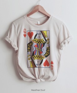 Queen of Hearts Graphic Tee Shirt for Women, Oversized Style Women's T-Shirt Vintage Feminist Tee, Playing Cards, tshirt, Gift for her