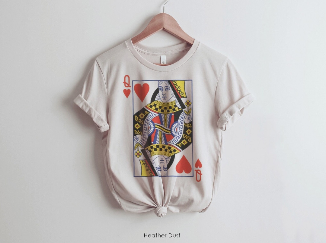 Queen of Hearts Graphic Tee Shirt for Women, Oversized Style Women's T-Shirt Vintage Feminist Tee, Playing Cards, tshirt, Gift for her