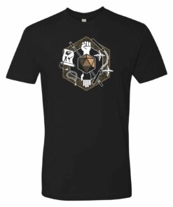 RPG Class Crest Monk - Tabletop Games d20 Premium Shirt Sweatshirt Pullover Hoodie Reprinted Full Color Full Size
