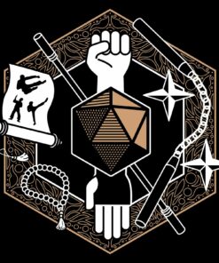 RPG Class Crest Monk - Tabletop Games d20 Premium Shirt Sweatshirt Pullover Hoodie Reprinted Full Color Full Size