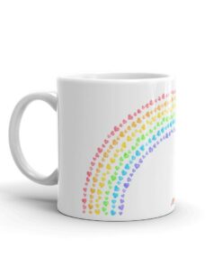 Rainbow Hearts Valentine's Day Coffee Mug, Valentine Mug, Colorful Valentines Day Gift For Her