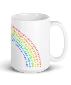 Rainbow Hearts Valentine's Day Coffee Mug, Valentine Mug, Colorful Valentines Day Gift For Her
