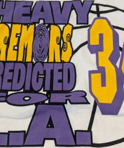 Rare Shaq Lakers Heavy Tremors Tshirt Hoodie Crewneck Sweatshirt Reprinted Full Color Full Size Gifts for NBA Fans