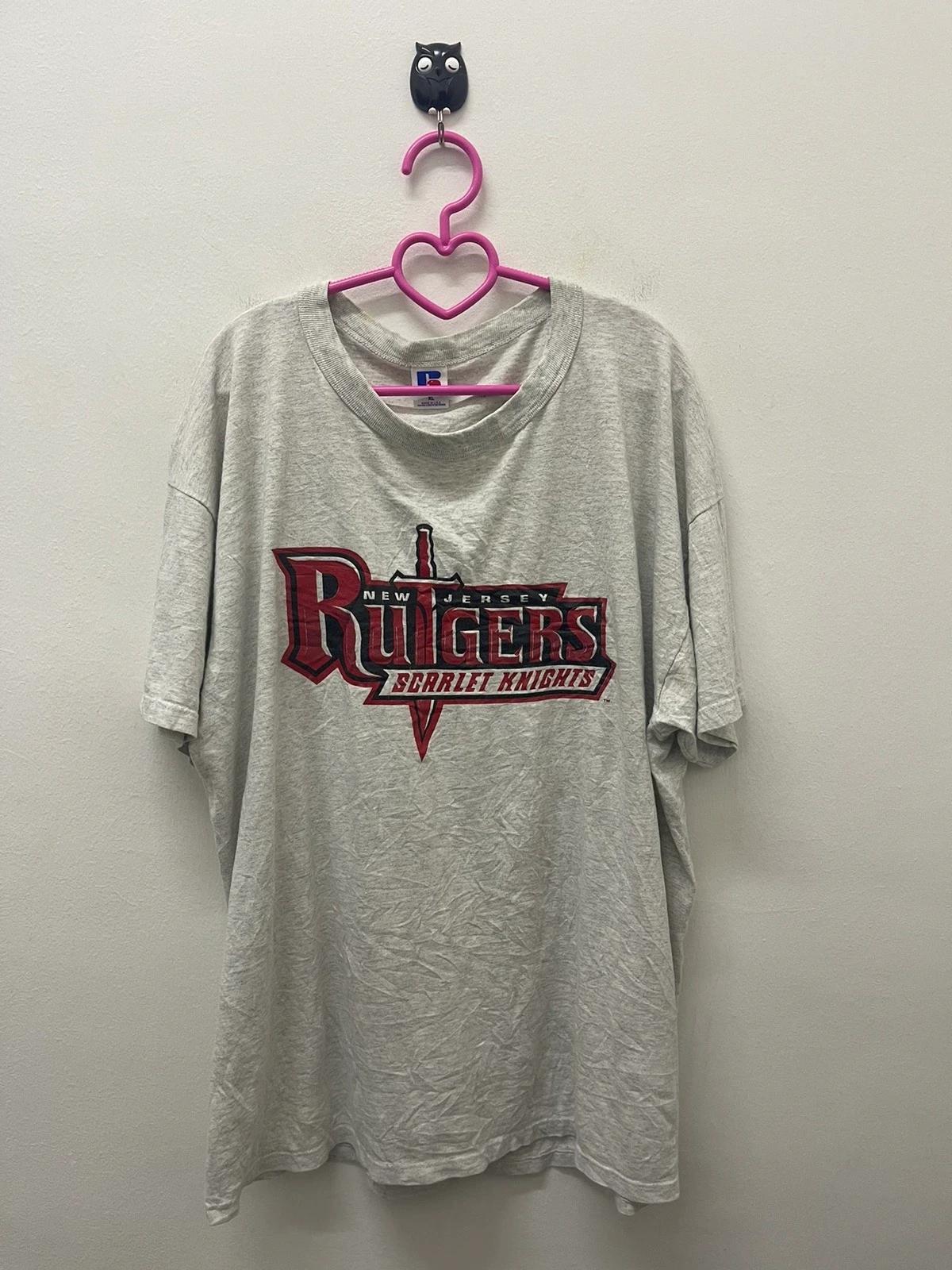 Rare Vintage Style New Jersey Rutgers Scarlet Knights T-Shirt Sweatshirt Hoodie Full Size Gifts For NCAA
