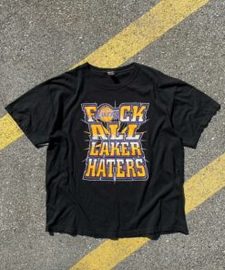 Rare Y2K NBA Los Angeles Lakers F All Haters Vintage Style Tshirt Pullover Hoodie Crewneck Sweatshirt Reprinted Full Color Full Size Gifts for NBA Fans