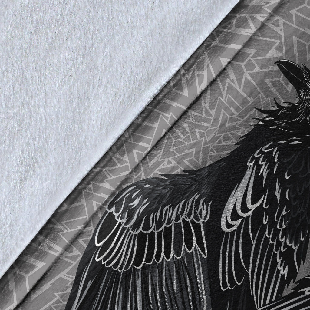 Raven Valknut Viking Sherpa Fleece Blanket