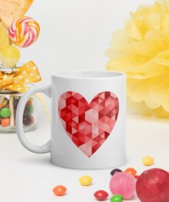 Red Heart Valentine's Day Coffee Mug, Valentine Mug, Valentines Day Gift For Her, Sending Love Friendship Mug For Friend