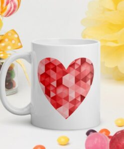 Red Heart Valentine's Day Coffee Mug, Valentine Mug, Valentines Day Gift For Her, Sending Love Friendship Mug For Friend