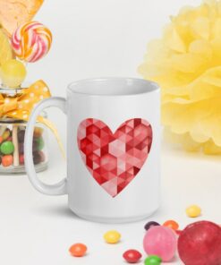Red Heart Valentine's Day Coffee Mug, Valentine Mug, Valentines Day Gift For Her, Sending Love Friendship Mug For Friend