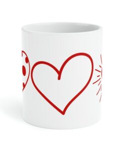 Red Hearts On A Ceramic Mug, And 20Oz, Coffee Mug Valentine Gift, Gift For Her Or Him