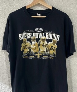 Reebok 2010 Super Bowl New Orleans Saints Player Tshirt Pullover Hoodie Crewneck Sweatshirt Reprinted Full Color Full Size Gifts For NFL Fans