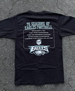 Reebok 75 Seasons Of Eagles Football 2007 Tshirt Pullover Hoodie Crewneck Sweatshirt Reprinted Full Color Full Size Gifts For NFL Fans