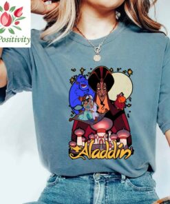 Retro 90s Disney Aladdin Group Shot Poster Shirt, Disneyland Unisex Shirt, Disney World Shirt, Aladdin tshirt